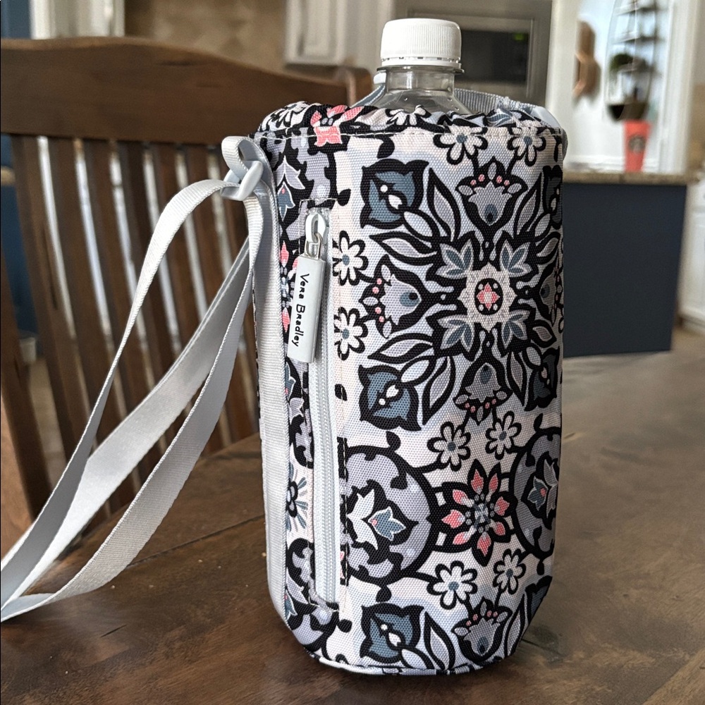 Vera Bradley Black and Pink Floral Bottle Holder